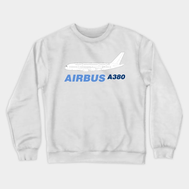 Airbus A380 Line Drawing Crewneck Sweatshirt by SteveHClark